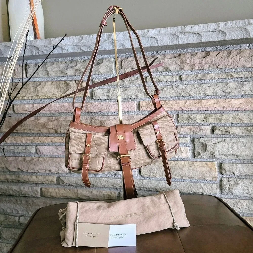 Burberry Brown Plaid Shoulder Bag - Picture 9 of 13